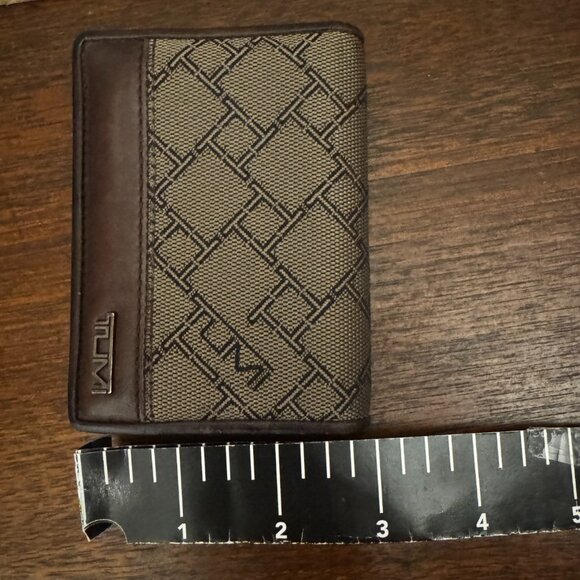 Tumi Ticon Double Billfold Dark Brown Cappuccino Wallet Gusseted Card Case - Picture 10 of 10